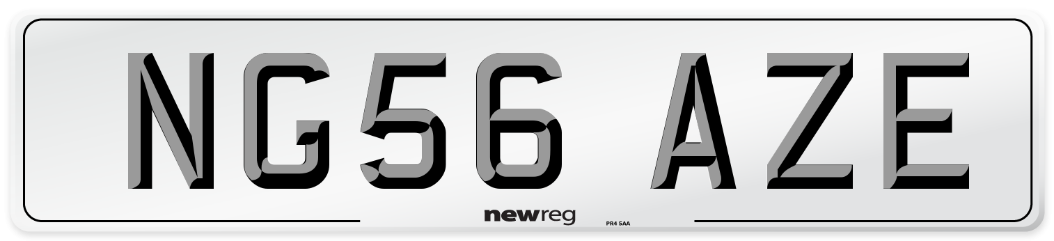 NG56 AZE Number Plate from New Reg